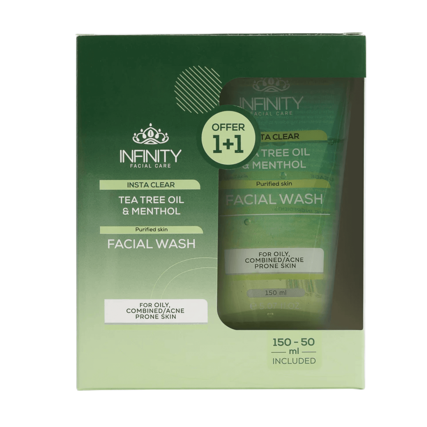 Infinity Insta Clear Face Wash for Combination Skin 150 ml + 50 ml