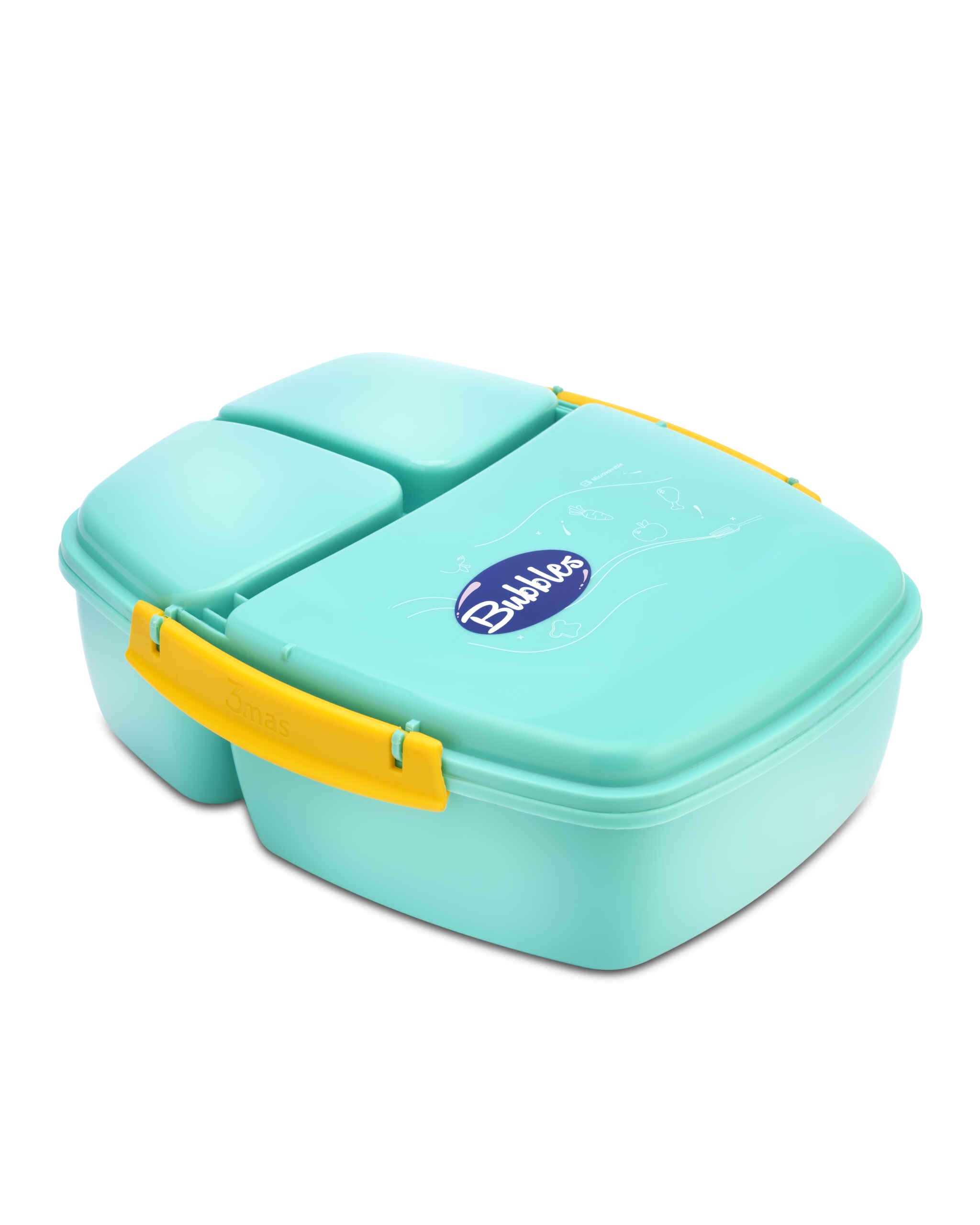 Bubbles Lunch Box Magic + Fork + Spoon (Green)