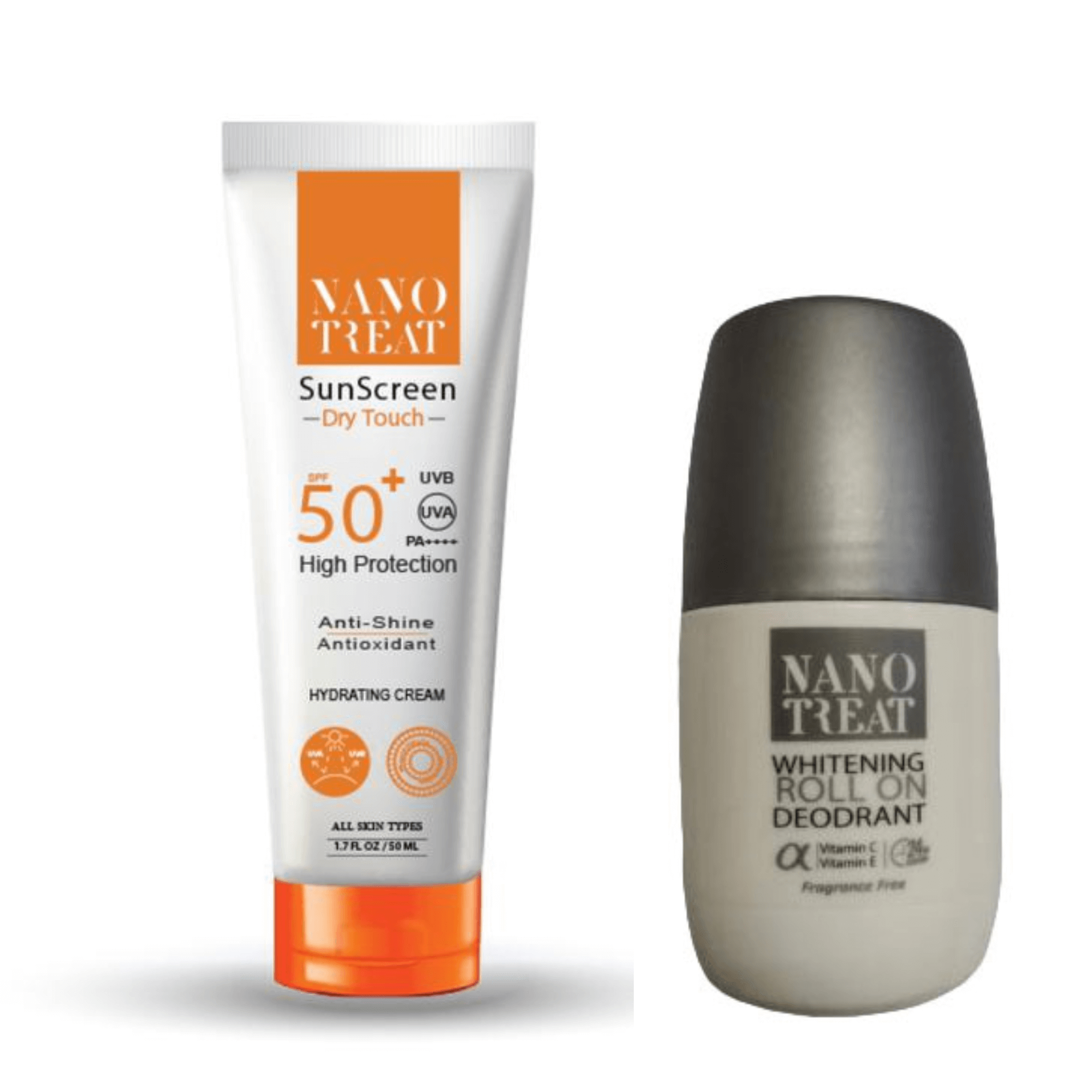 Nanotreat Sunscreen Cream Gel + Fragrance-Free Roll-On