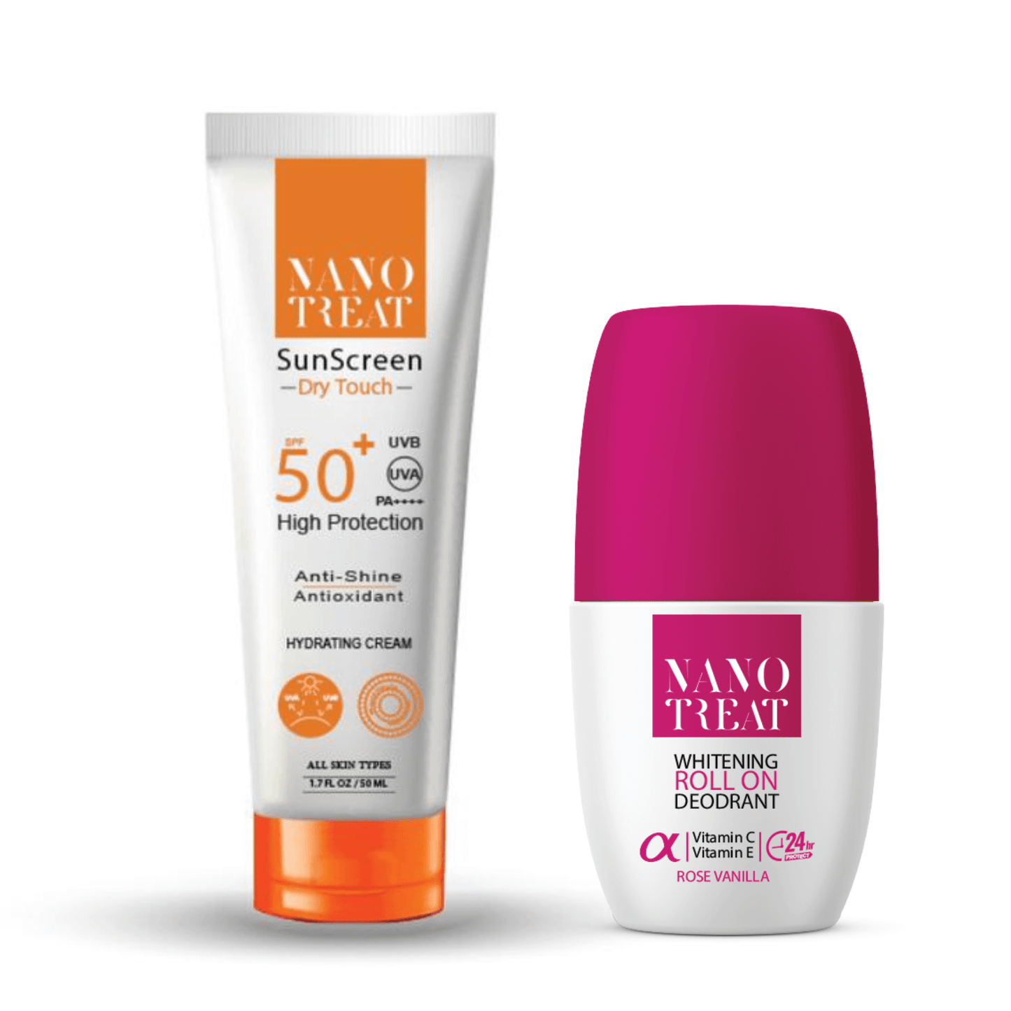 Nanotreat Sunscreen Cream Gel + Roll-on Vanilla Rose