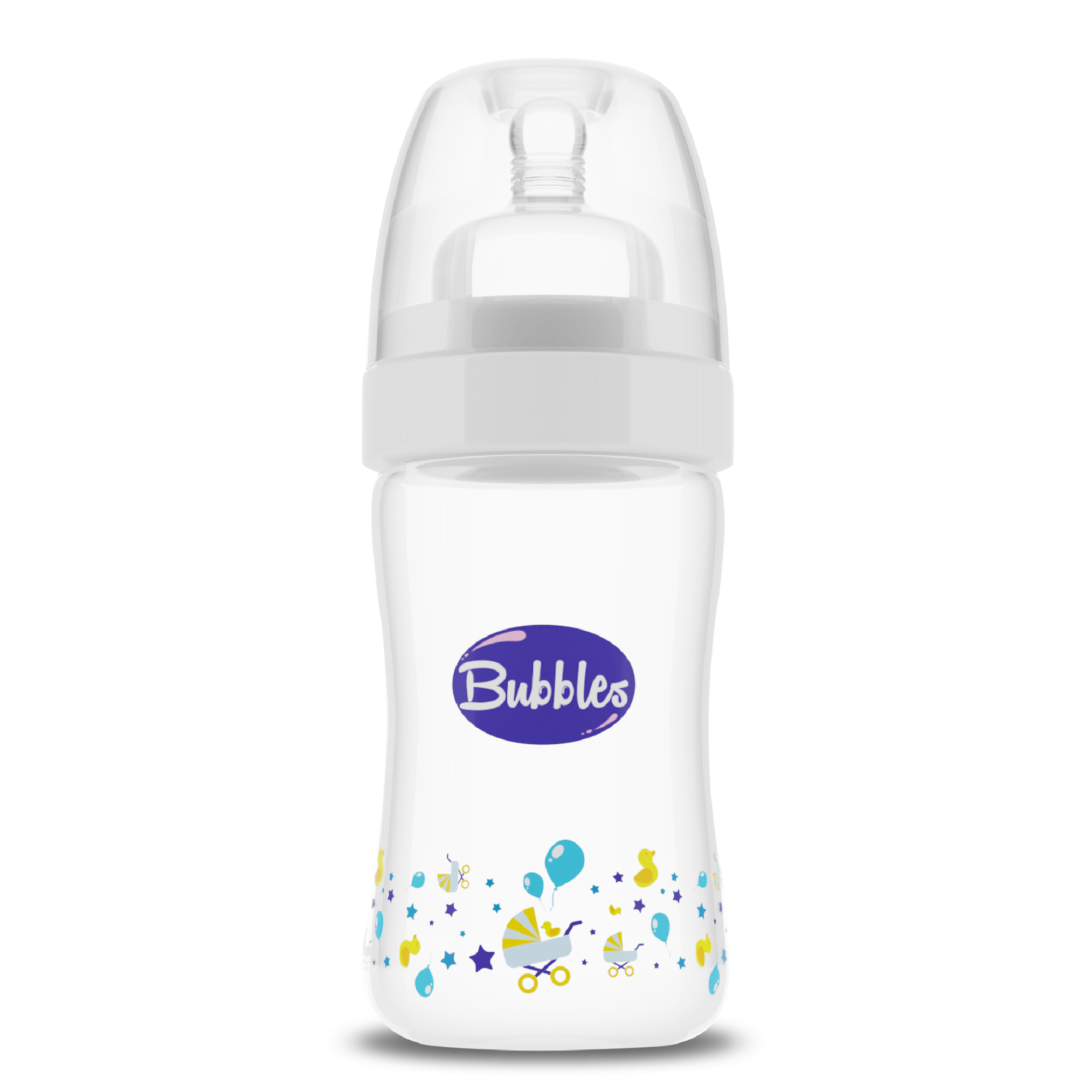 Bubbles Classic Feeding Bottle 180ml White