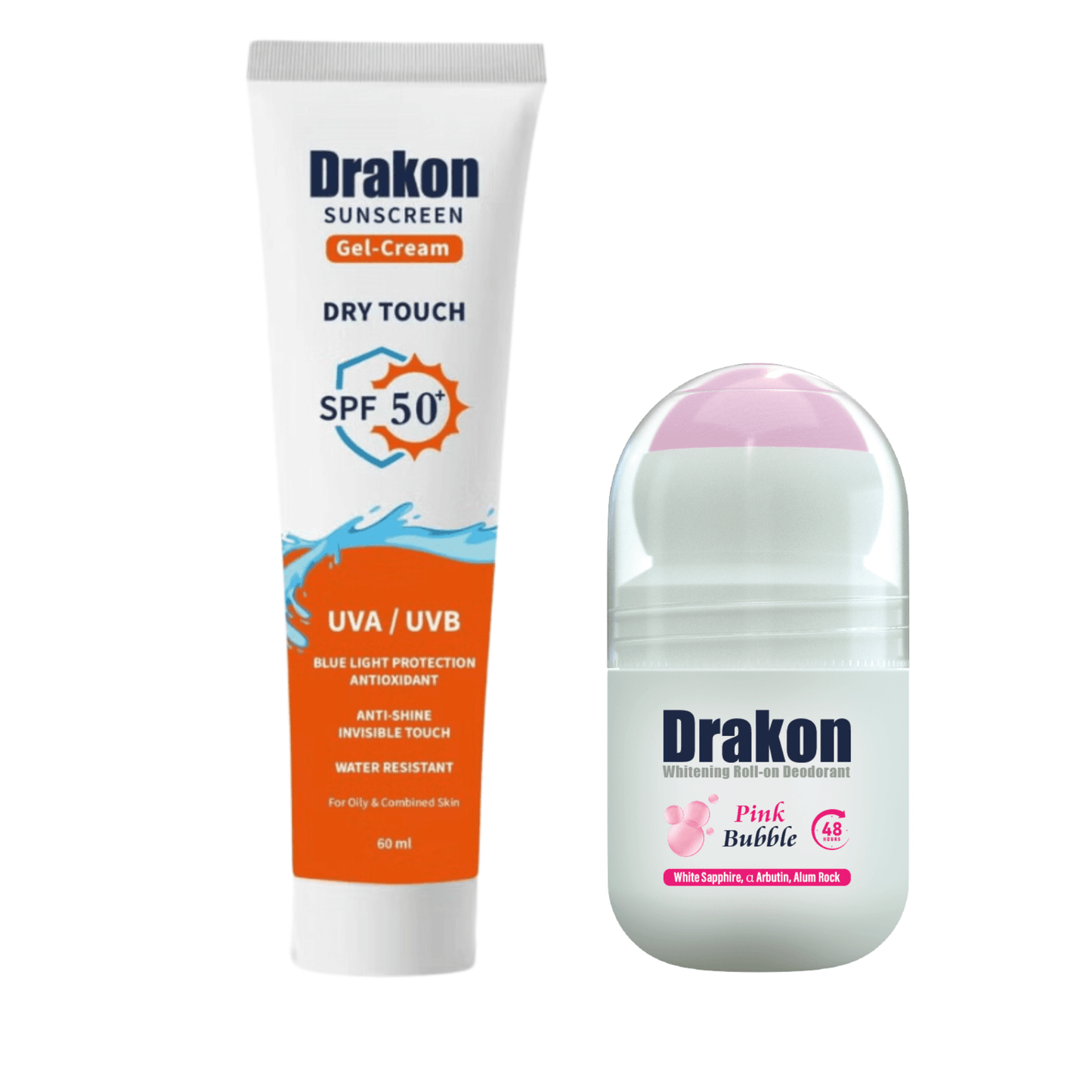 Drakon Sunscreen Gel 60 gm + Roll-on with Pink Bubbles
