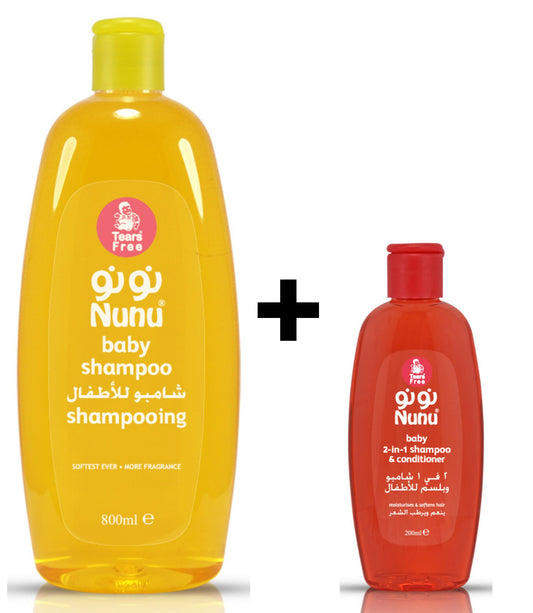 Nunu Baby Shampoo 800ml + 200ml Shampoo Plus Free