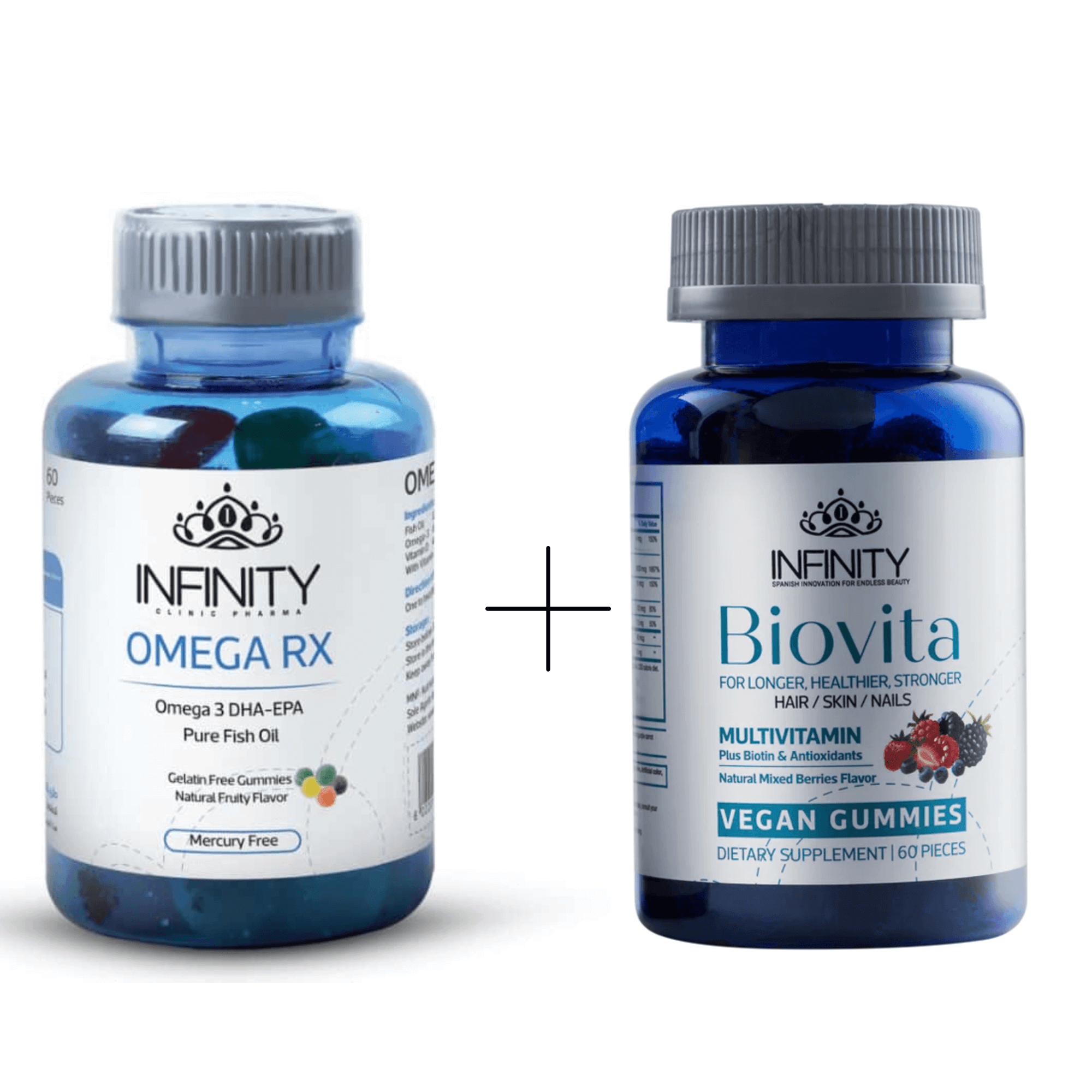 Infinity Omega RX Gummies 60 + Infinity Bio Vita Multivitamin 60 Pieces