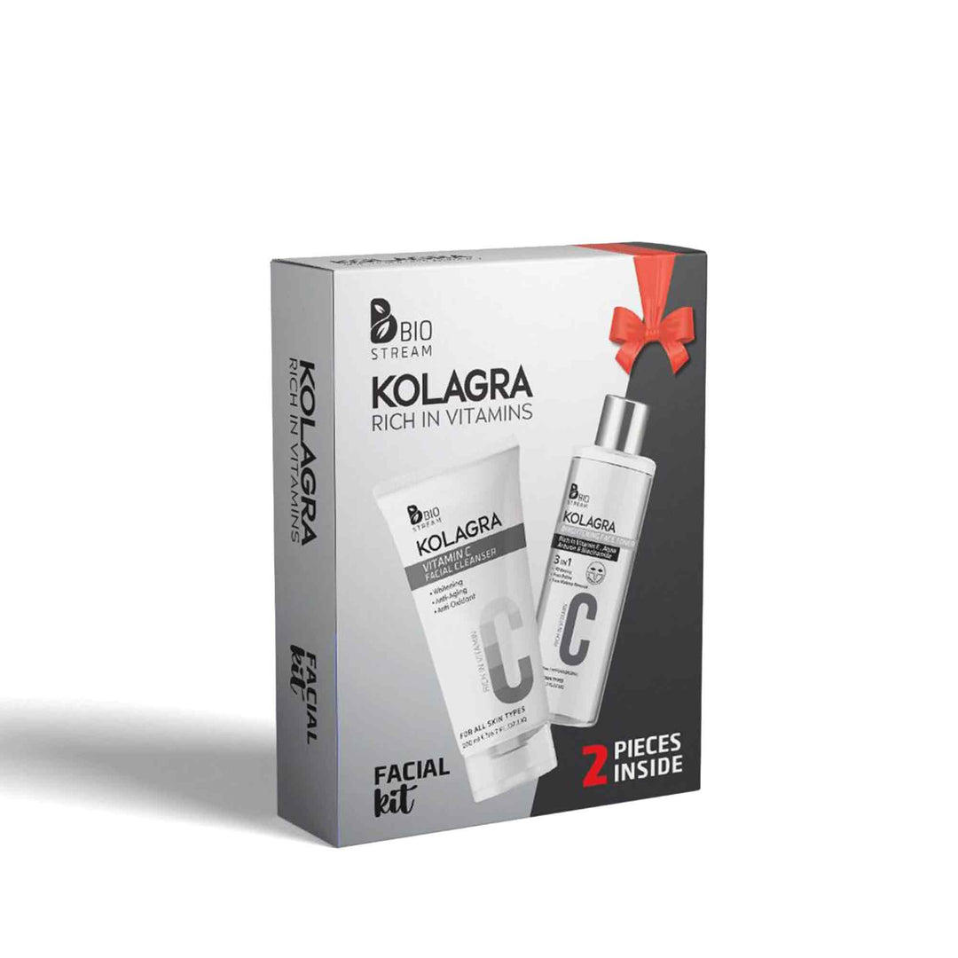 Kolagra Whitening Facial Toner 200ml + Vitamin C Cleanser 200ml