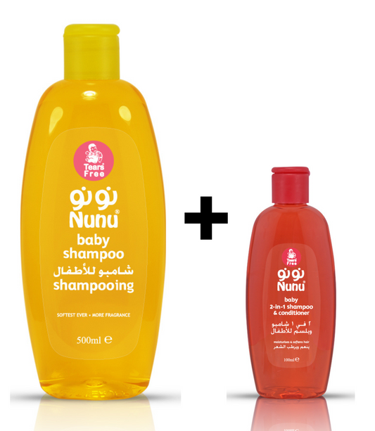 Nunu Baby Shampoo 500ml + 100ml Shampoo Plus Free