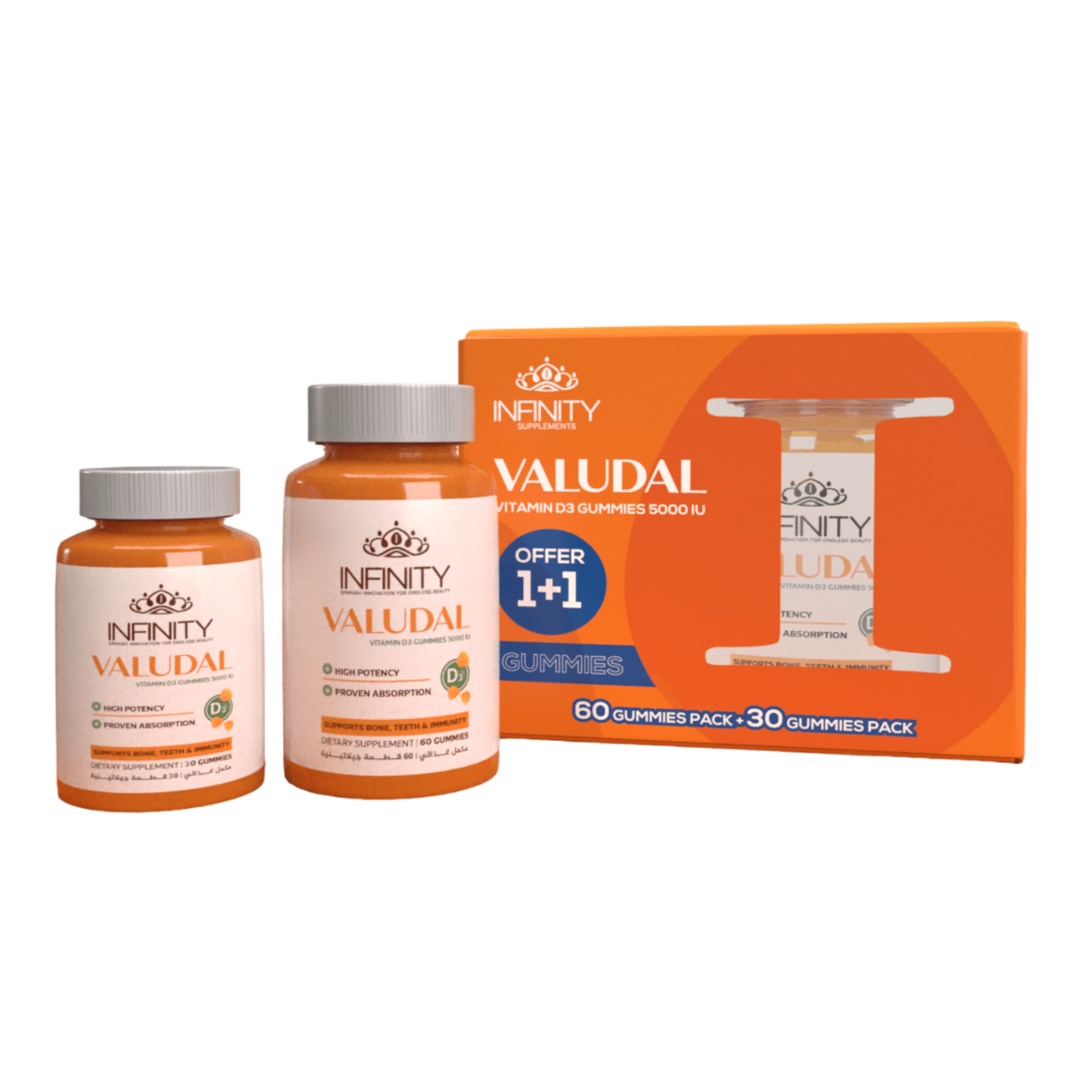 Infinity Validal Vitamin D 5000 IU 60 Pieces + 30 Pieces